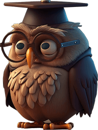 Cartoon owl with glasses and graduation cap